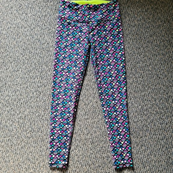 NWOT Victoria's Secret Knockout Leggings Purple Pink Coral Abstract Size Small - Picture 1 of 9